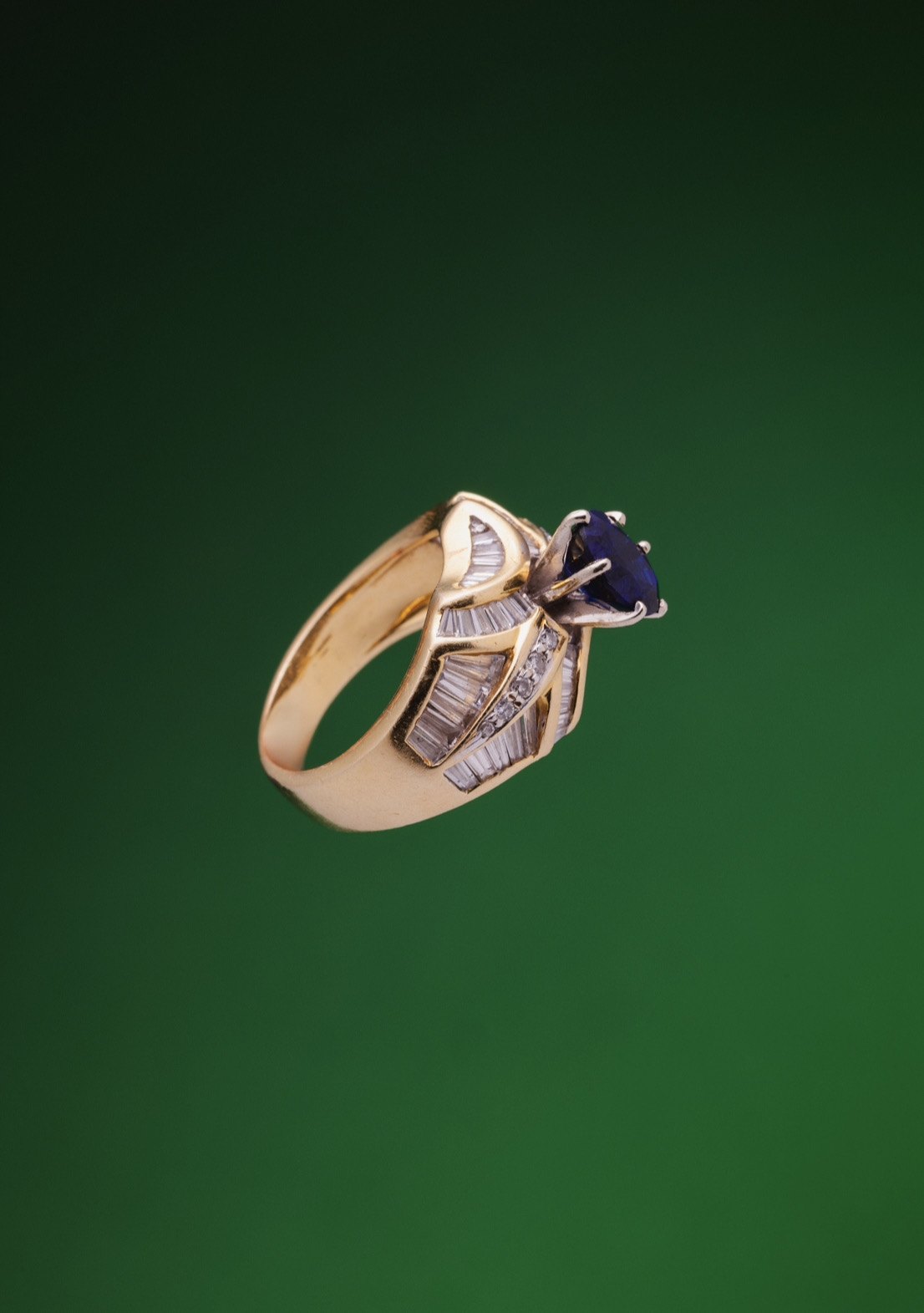 Blue Sculptural Ring — Profile