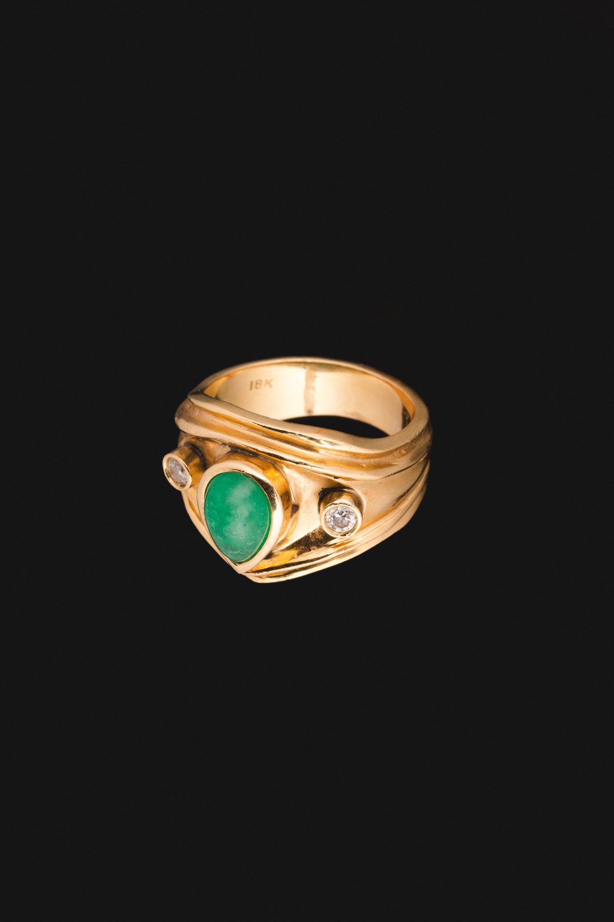 Teardrop Green Ring